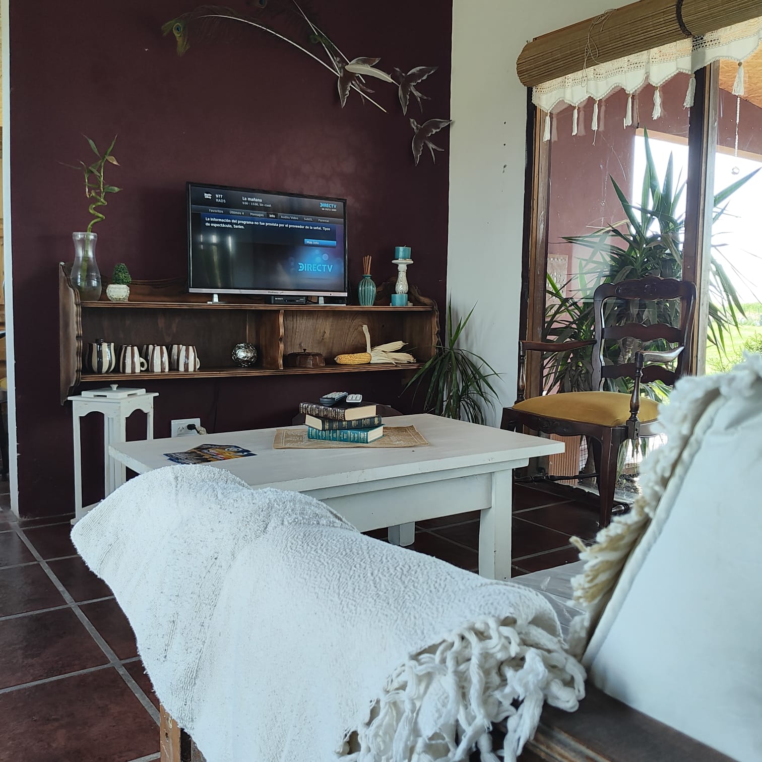 Detalle interior de la cabaña